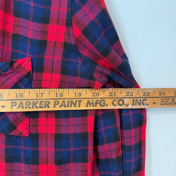 Rails Women's Hunter Plaid Shirt Button Front Red Navy Large Long - Picture 6 of 7